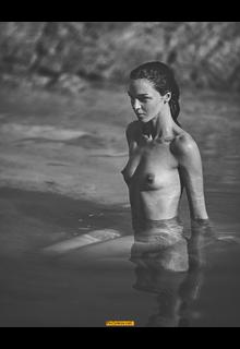 Mariacarla Boscono nude in a water black-&-white image Mariacarla Boscono nude in a water black-&-white image