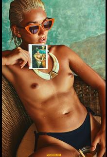 Mel Palummo topless poolside Mel Palummo topless poolside