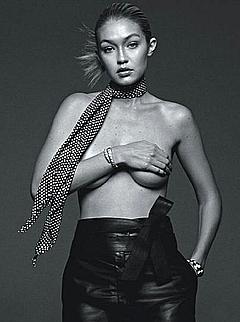 Gigi Hadid without bra cover nude tits