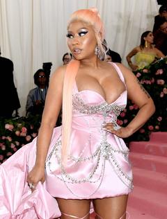 Nicki Minaj deep cleavage at 2019 Met Gala in New York City