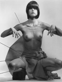 Malgosia Bela topless black-&-white image