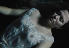 Lea Seydoux see through to boobs at La bete