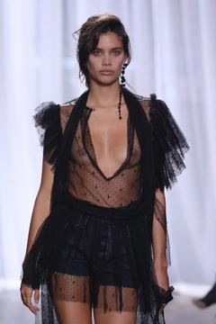 Sara Sampaio in see through lingerie runway image