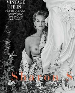 Sharon Stone topless for 2024 Branislav Simoncik for Czech Harper's Bazaar - October 2024