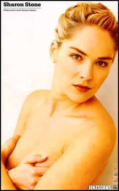 Sharon Stone topless grab her breasts