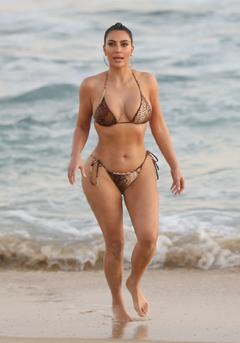 Kim Kardashian spotted in a bikini after filming KUWTK in Malibu