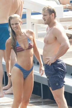 Nina Agdal in bikini on holiday in Cernobbio - August 2025