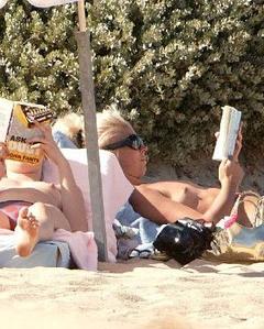 Tamara Beckwith sunbathing topless