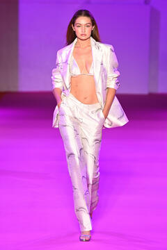 Gigi Hadid walks runway at Brandon Maxwell Fashion Show in NYC