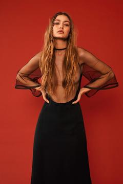Gigi Hadid in see through top