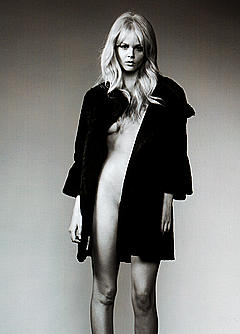 Tiah Eckhardt naked in black jacket