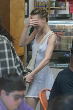 Lily-Rose Depp hard nipples in tight mini dress