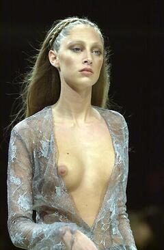 Talytha Pugliesi boob slip runway photo