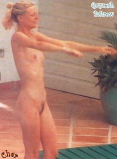 Gwyneth Paltrow nude tits and hairy bush paparazzi photo