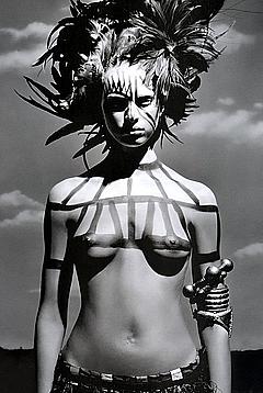 Karolina Kurkova topless black-and-white mag scan