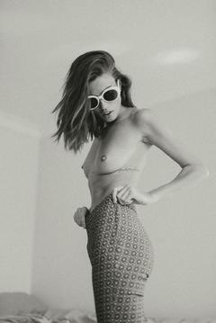 Lilian Franklin topless black-&-white photo