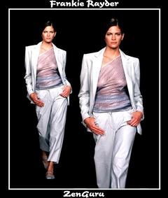 Frankie Rayder in see through top runway collage