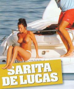 Sara de Lucas topless on a boat paparazzi photo