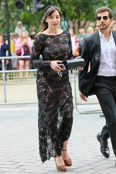 Daisy Lowe in a sheer dress at Mel B's wedding - July 2025