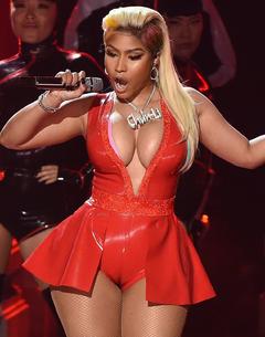 Nicki Minaj deep cleavage and camel toe