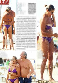 Simona Ventura tits slip paparazzi photo