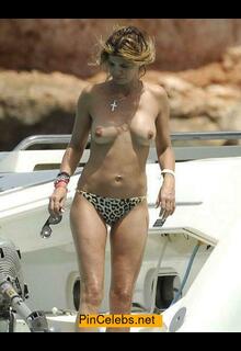 Arancha de Benito topless on a yacht paparazzi photo