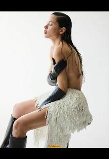 Adriana Lima topless but covered for Harper's Bazaar, Spain - February 2026