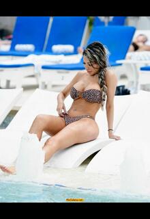 Farrah Abraham - channels jungle vibes in a leopard-print bikini while showing off her BBL by the pool in Texas - June 22, 2026