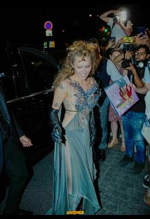 Miley Cyrus in a sheer dress in Paris - June 2025
