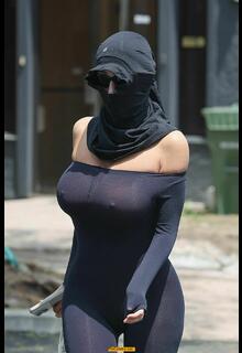 Busty Bianca Censori hard nippless in see through outfit