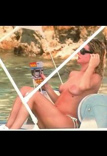 Angela Melillo topless on the boat paparazzi photo