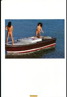 Clio Goldsmith and Dido Goldsmith nude on the boat - 1982