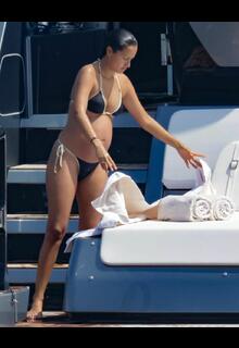 Pregnant Alexandra Saint Mleux in bikini on the yacht in Sardinia - August 05, 2026