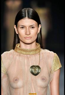 Ariane Norbel see through to pierced nipples at Acquastudio FW 2015 Sao Paulo Fashion Week