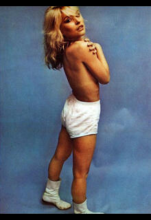 Debbie Harry topless but covered for 1981 Calendar