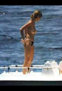 Marta Botia topless on a boat