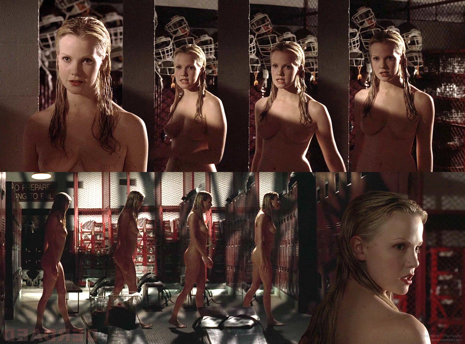 Laura Harris nude in The Faculty. 