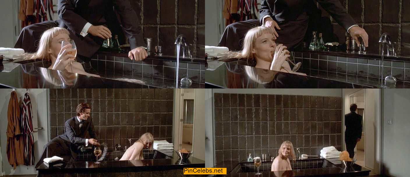 Cara Seymour nude in a bathtub collage from American Psycho.