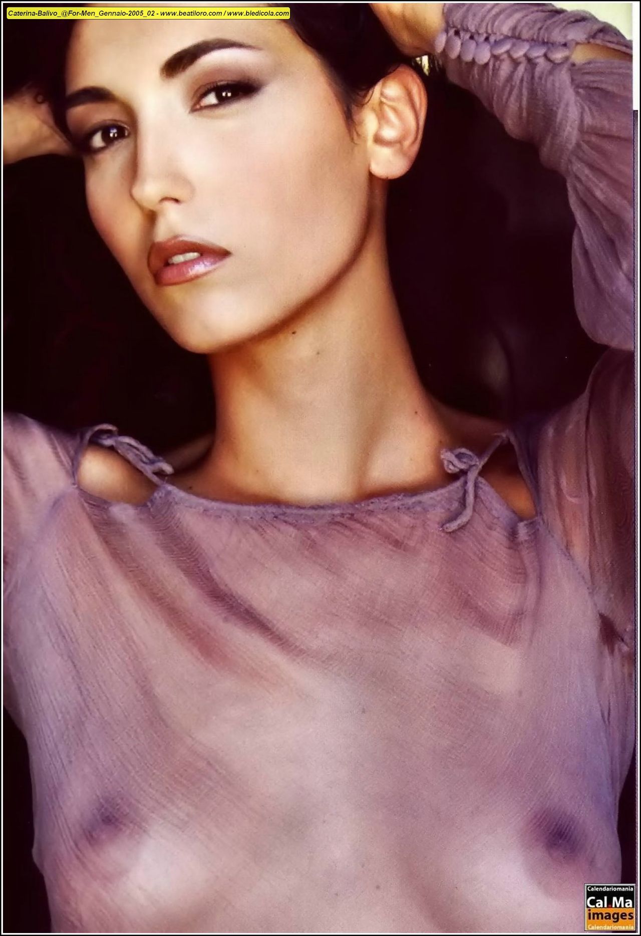 Caterina Balivo topless under transparent top
