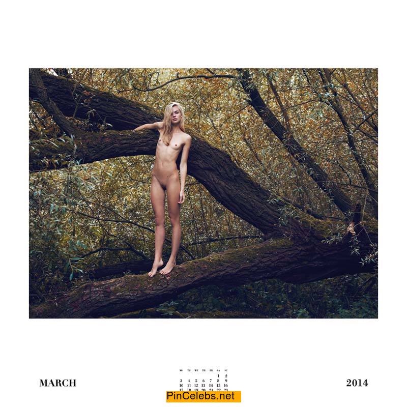 Milou Sluis nude in nature from 2014 FAP Calendar Project.