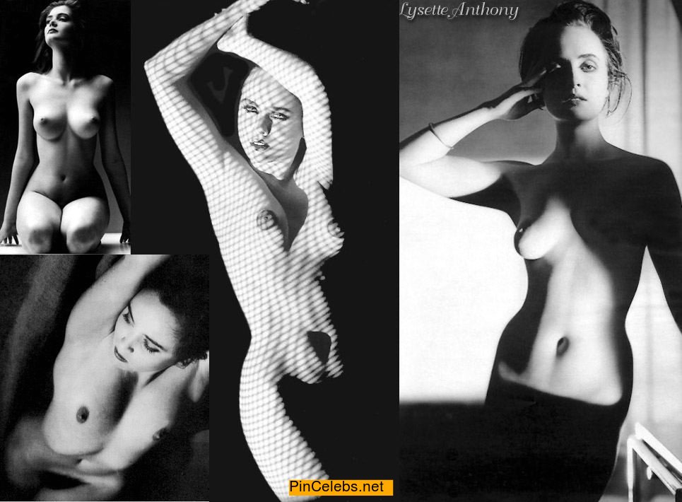 Lysette Anthony nude black-&-white collage.