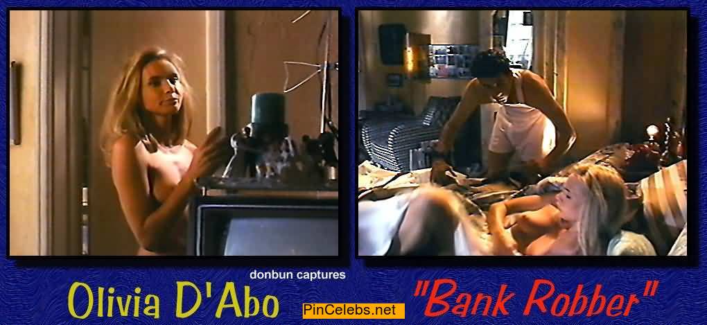 Olivia d'Abo topless at Bank Robber. 