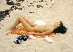 Christy Turlington sunbathing topless paparazzi photo