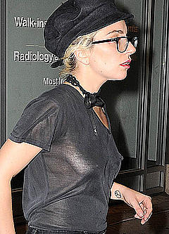 Lady Gaga in see through top