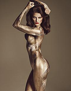 Isabeli Fontana nude bodypainted