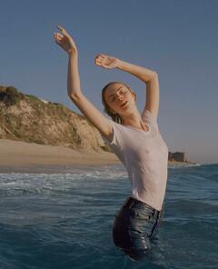 Allie Marie Evans in wet see through shirt