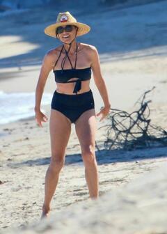 Minnie Driver in bikini at a Beach in Malibu