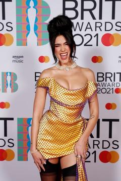 Dua Lipa sexy at The 2021 BRIT Awards in London