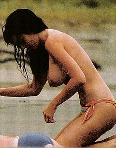 Beatriz Rico topless on a beach