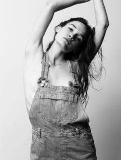 Jessica Sikosek nude tit black-&-white image